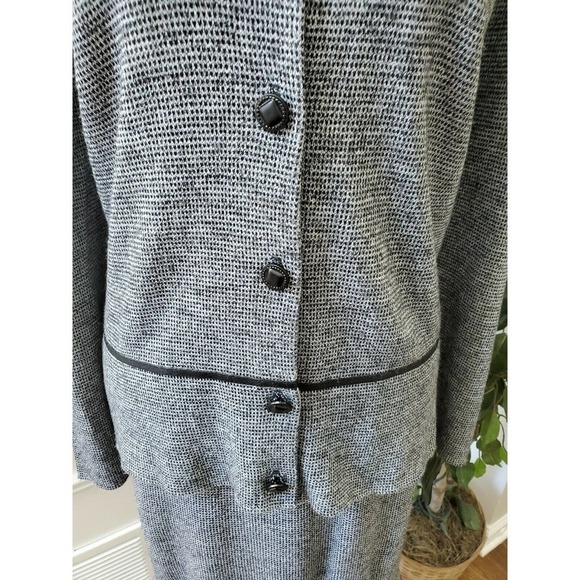 Karen Lessley Women's Gray 100% Acrylic Long Sleeve Button Two Piece Suits Small - Picture 3 of 10